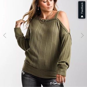 Daytrip Textured Cold Shoulder Top